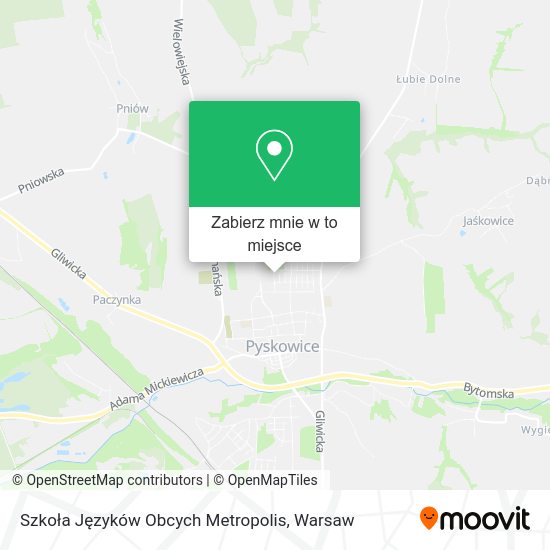 Mapa Szkoła Języków Obcych Metropolis