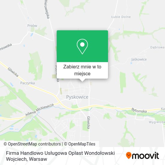 Mapa Firma Handlowo Usługowa Oplast Wondołowski Wojciech