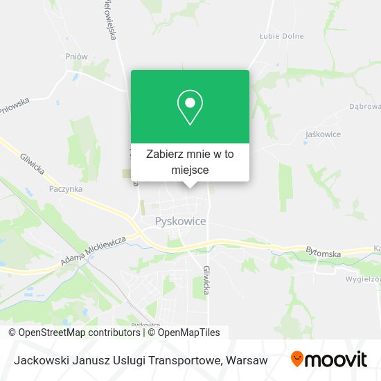 Mapa Jackowski Janusz Uslugi Transportowe