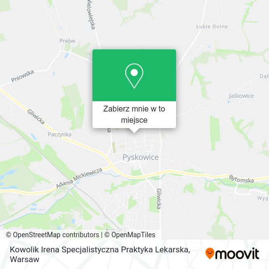 Mapa Kowolik Irena Specjalistyczna Praktyka Lekarska