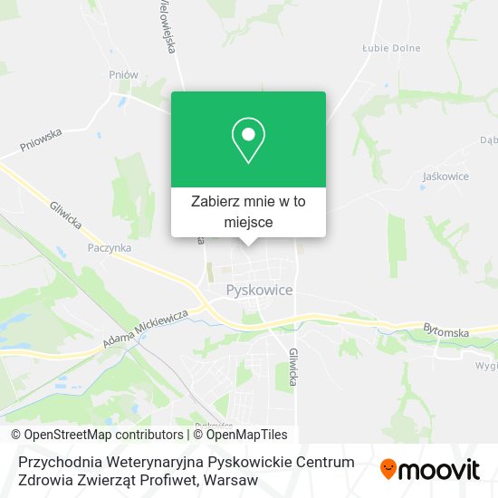 Mapa Przychodnia Weterynaryjna Pyskowickie Centrum Zdrowia Zwierząt Profiwet