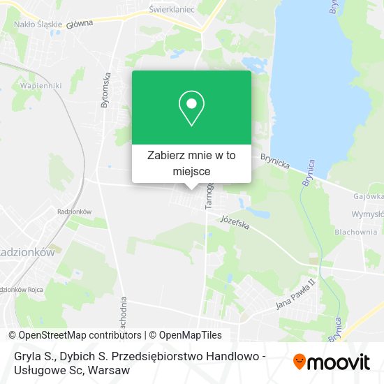 Mapa Gryla S., Dybich S. Przedsiębiorstwo Handlowo - Usługowe Sc