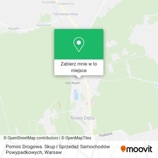 Mapa Pomoc Drogowa. Skup i Sprzedaż Samochodów Powypadkowych