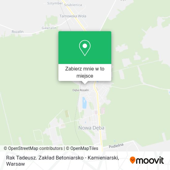 Mapa Rak Tadeusz. Zakład Betoniarsko - Kamieniarski