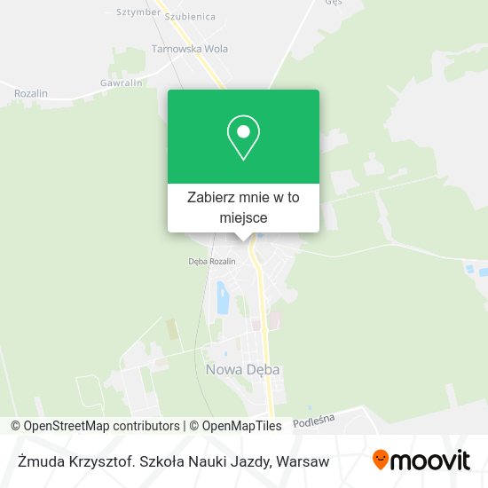 Mapa Żmuda Krzysztof. Szkoła Nauki Jazdy