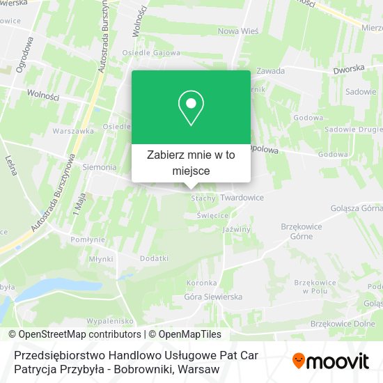 Mapa Przedsiębiorstwo Handlowo Usługowe Pat Car Patrycja Przybyła - Bobrowniki