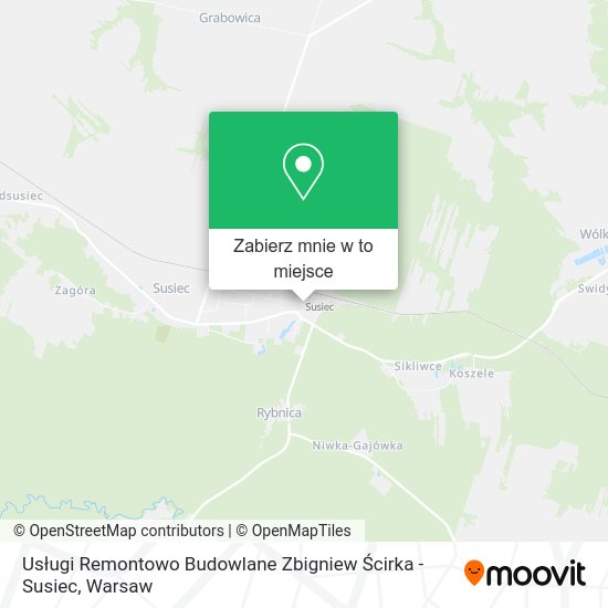 Mapa Usługi Remontowo Budowlane Zbigniew Ścirka - Susiec