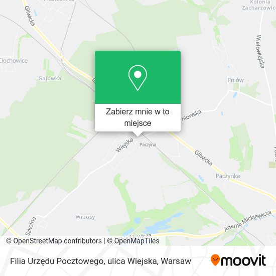 Mapa Filia Urzędu Pocztowego, ulica Wiejska