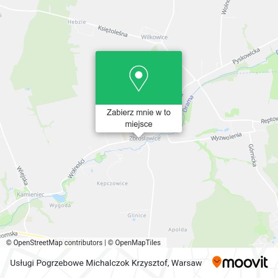 Mapa Usługi Pogrzebowe Michalczok Krzysztof