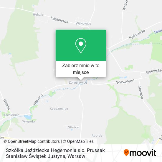 Mapa Szkółka Jeździecka Hegemonia s.c. Prussak Stanisław Świątek Justyna