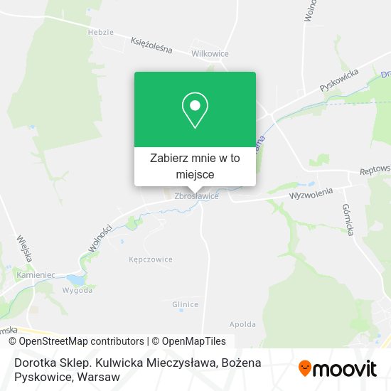 Mapa Dorotka Sklep. Kulwicka Mieczysława, Bożena Pyskowice