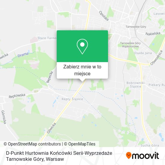 Mapa D-Punkt Hurtownia Końcówki Serii-Wyprzedaże Tarnowskie Góry