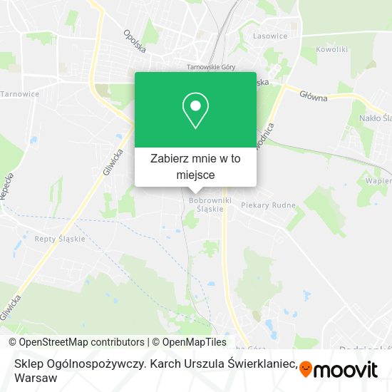 Mapa Sklep Ogólnospożywczy. Karch Urszula Świerklaniec