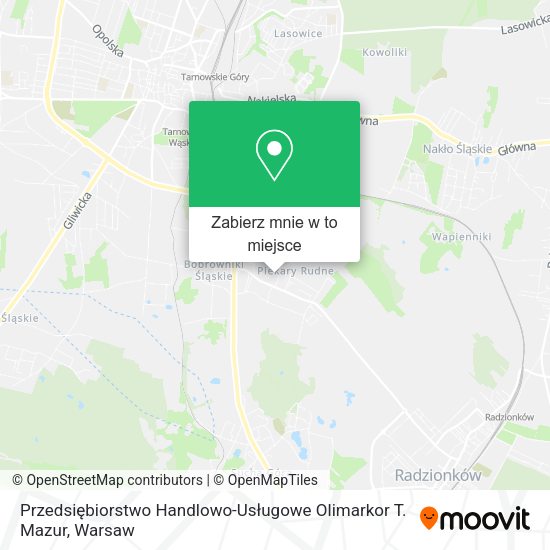 Mapa Przedsiębiorstwo Handlowo-Usługowe Olimarkor T. Mazur