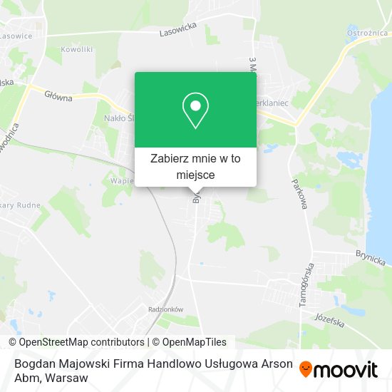 Mapa Bogdan Majowski Firma Handlowo Usługowa Arson Abm