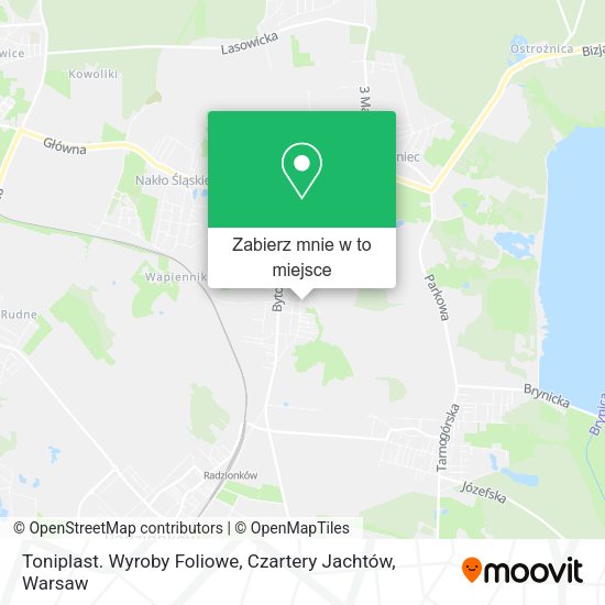 Mapa Toniplast. Wyroby Foliowe, Czartery Jachtów