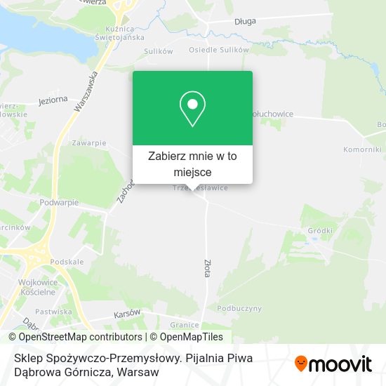 Mapa Sklep Spożywczo-Przemysłowy. Pijalnia Piwa Dąbrowa Górnicza