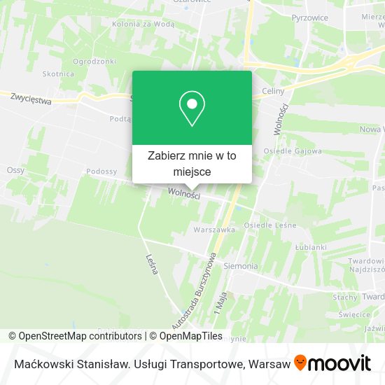 Mapa Maćkowski Stanisław. Usługi Transportowe