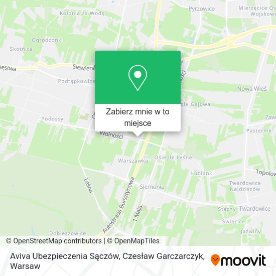 Mapa Aviva Ubezpieczenia Sączów, Czesław Garczarczyk