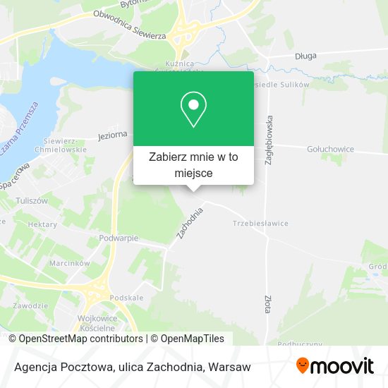 Mapa Agencja Pocztowa, ulica Zachodnia