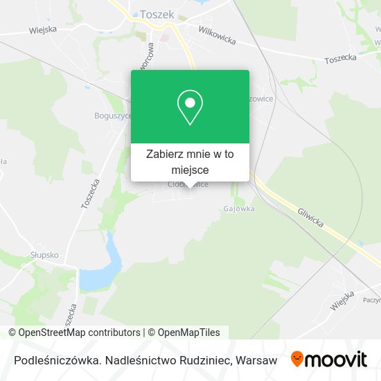 Mapa Podleśniczówka. Nadleśnictwo Rudziniec