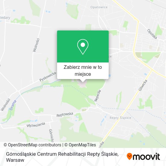 Mapa Górnośląskie Centrum Rehabilitacji Repty Śląskie