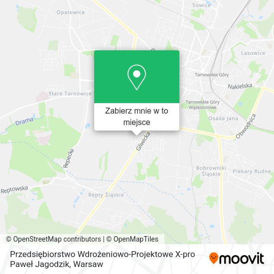 Mapa Przedsiębiorstwo Wdrożeniowo-Projektowe X-pro Paweł Jagodzik