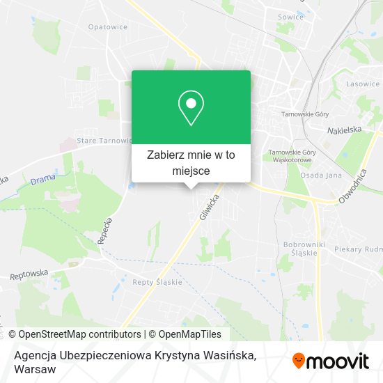 Mapa Agencja Ubezpieczeniowa Krystyna Wasińska