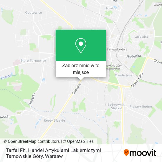 Mapa Tarfal Fh. Handel Artykułami Lakierniczymi Tarnowskie Góry