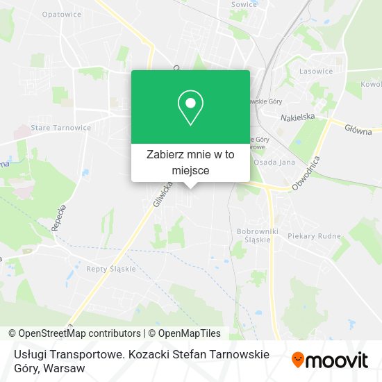 Mapa Usługi Transportowe. Kozacki Stefan Tarnowskie Góry