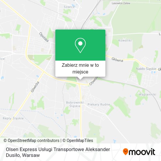 Mapa Olsen Express Usługi Transportowe Aleksander Dusiło