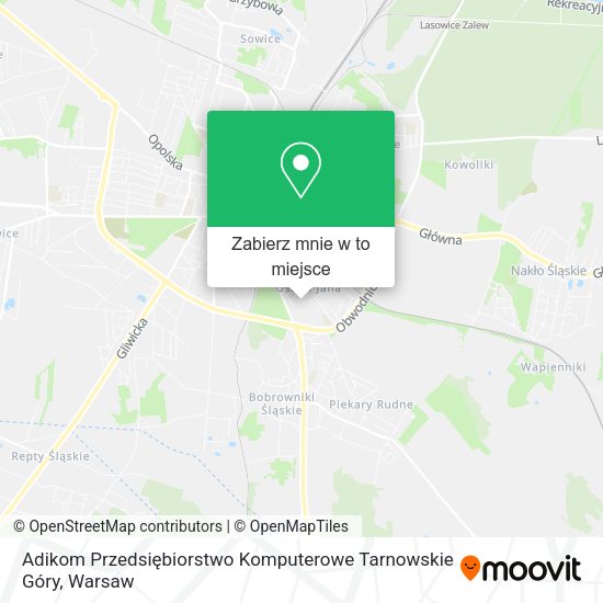 Mapa Adikom Przedsiębiorstwo Komputerowe Tarnowskie Góry