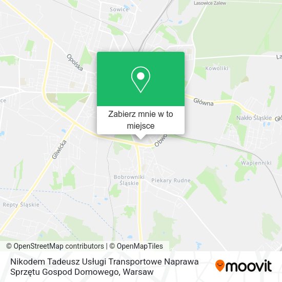 Mapa Nikodem Tadeusz Usługi Transportowe Naprawa Sprzętu Gospod Domowego