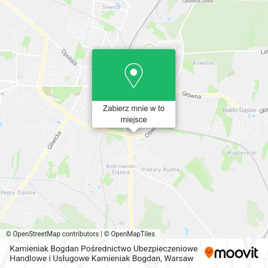 Mapa Kamieniak Bogdan Pośrednictwo Ubezpieczeniowe Handlowe i Usługowe Kamieniak Bogdan