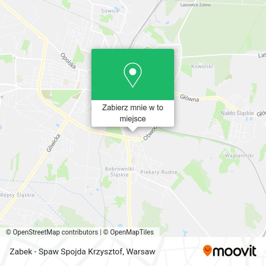 Mapa Zabek - Spaw Spojda Krzysztof