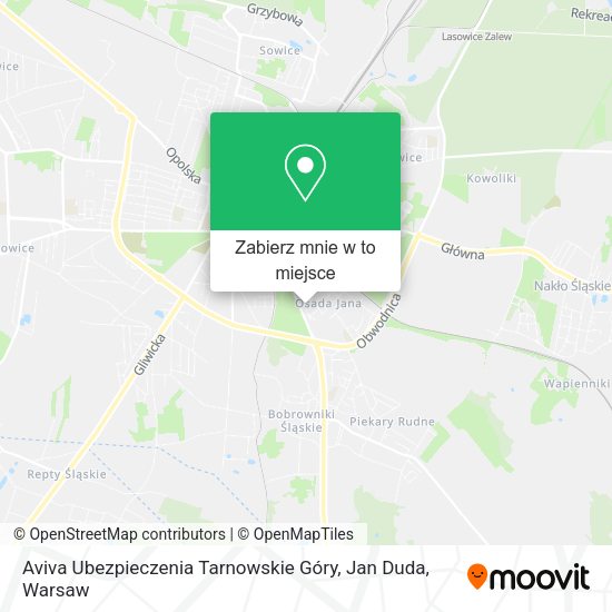 Mapa Aviva Ubezpieczenia Tarnowskie Góry, Jan Duda