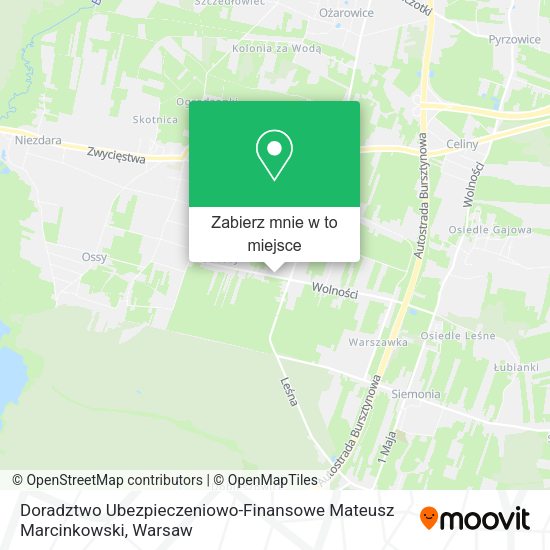 Mapa Doradztwo Ubezpieczeniowo-Finansowe Mateusz Marcinkowski