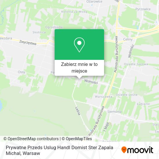 Mapa Prywatne Przeds Uslug Handl Domist Ster Zapala Michal