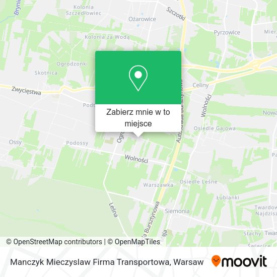 Mapa Manczyk Mieczyslaw Firma Transportowa