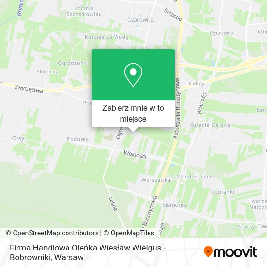 Mapa Firma Handlowa Oleńka Wiesław Wielgus - Bobrowniki