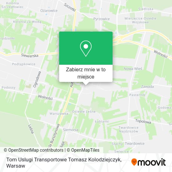 Mapa Tom Uslugi Transportowe Tomasz Kolodziejczyk