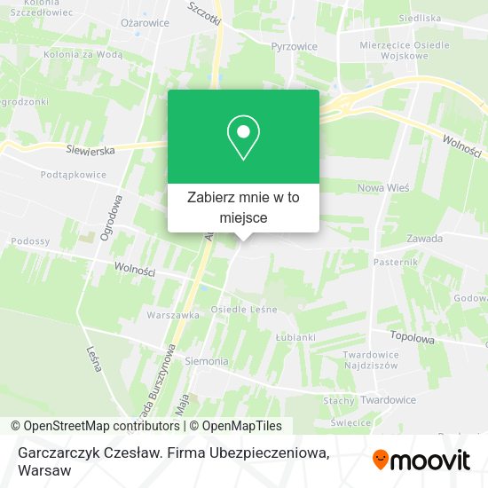 Mapa Garczarczyk Czesław. Firma Ubezpieczeniowa