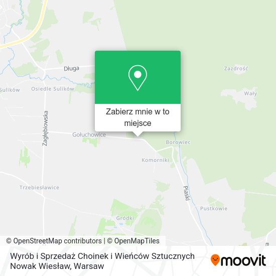 Mapa Wyrób i Sprzedaż Choinek i Wieńców Sztucznych Nowak Wiesław