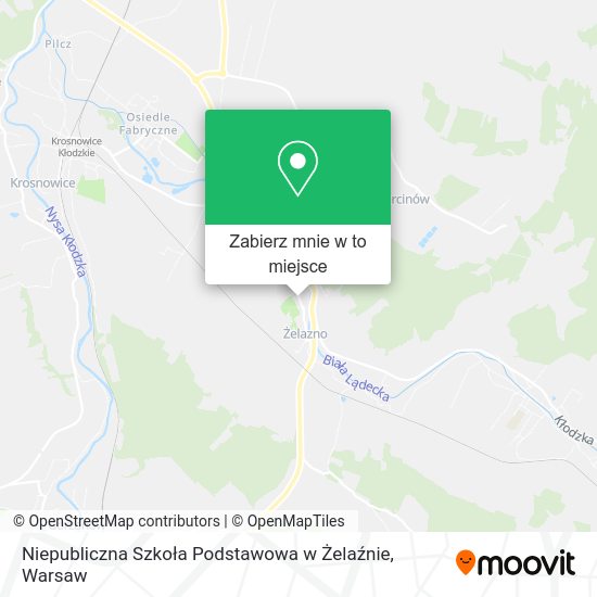 Mapa Niepubliczna Szkoła Podstawowa w Żelaźnie