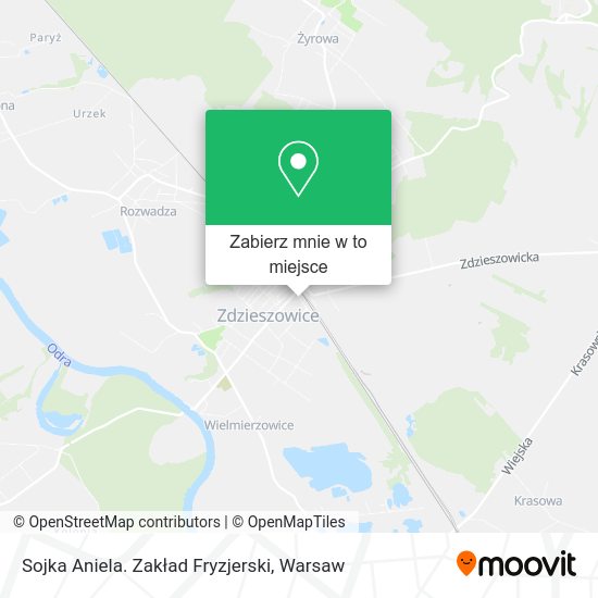 Mapa Sojka Aniela. Zakład Fryzjerski