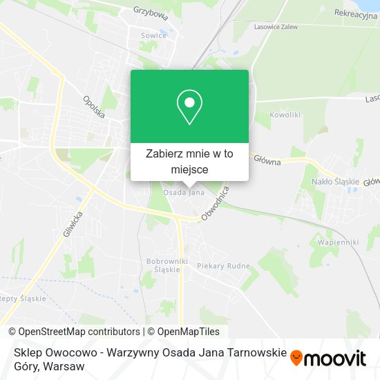 Mapa Sklep Owocowo - Warzywny Osada Jana Tarnowskie Góry