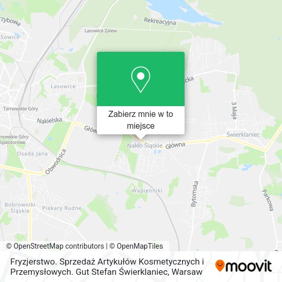 Mapa Fryzjerstwo. Sprzedaż Artykułów Kosmetycznych i Przemysłowych. Gut Stefan Świerklaniec