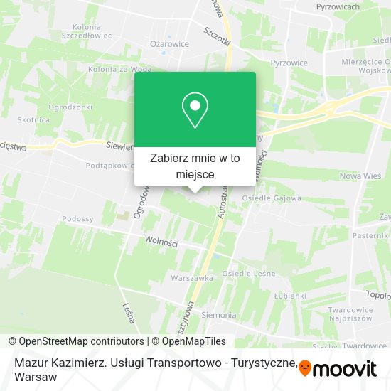 Mapa Mazur Kazimierz. Usługi Transportowo - Turystyczne