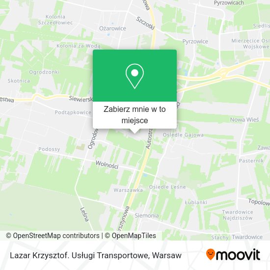 Mapa Lazar Krzysztof. Usługi Transportowe