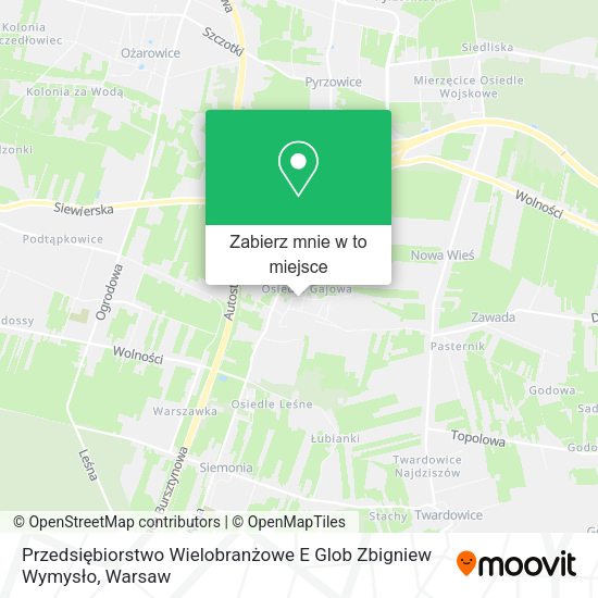 Mapa Przedsiębiorstwo Wielobranżowe E Glob Zbigniew Wymysło